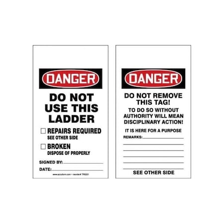 Accuform Adhesive Dura-Poly, 2-1/2 in Width, 0.025 in Height, , 5 PK TRS331PTM